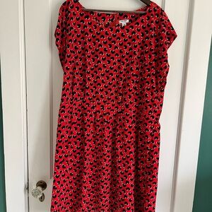 Orange and Black Casual Heart Dress